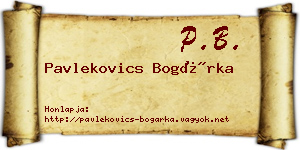 Pavlekovics Bogárka névjegykártya